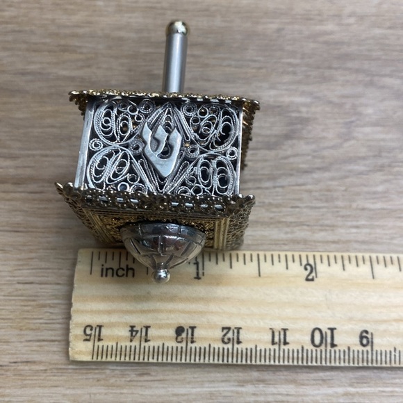 Vintage Sterling Filigree Dreidel - Picture 9 of 9